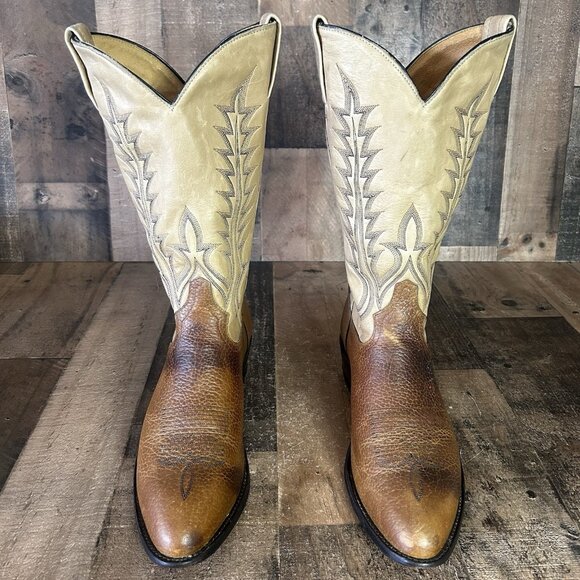 Tony Lama Vintage Bullhide Western Cowboy Boots Mens 10.5 D - Picture 1 of 12